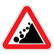 Дорожный знак Падение камней