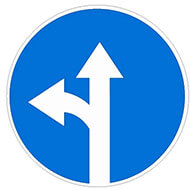 Дорожный знак Движение прямо или налево