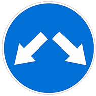 Дорожный знак Объезд препятствия справа или слева